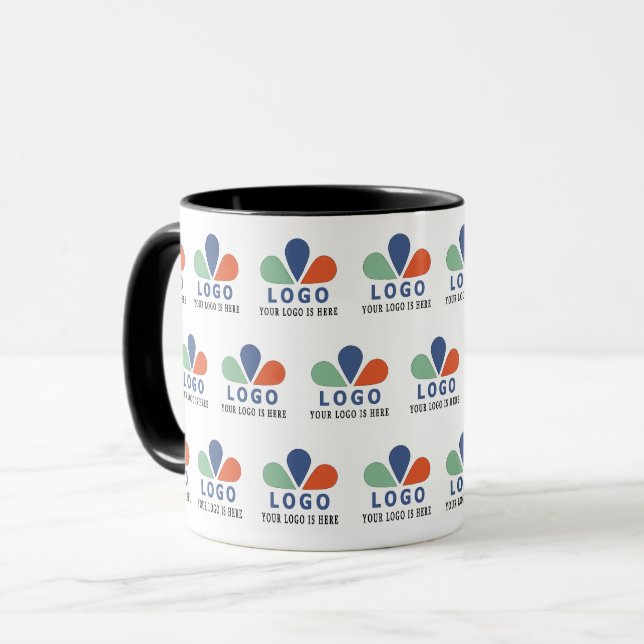 ADD YOUR OWN LOGO.  THROW PILLOW MUG (Front Left)