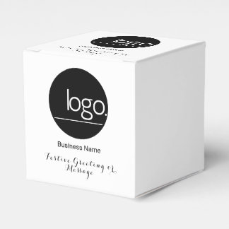 ADD YOUR OWN LOGO WHITE BUSINESS COMPANY GREETING FAVOR BOX