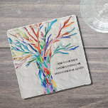 Add Your Own Motivational / Inspirational Quote  Glass Coaster<br><div class="desc">Personalize this stylish glass coaster with your favourite saying or quote.
It is decorated with a colourful mosaic Tree of Life design.
Click Customize Further to edit font,  font size,  and font colour.
Original Mosaic © Michele Davies.</div>