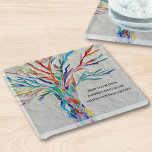 Add Your Own Motivational / Inspirational Quote  Glass Coaster<br><div class="desc">Personalize this stylish glass coaster with your favourite saying or quote.
It is decorated with a colourful mosaic Tree of Life design.
Click Customize Further to edit font,  font size,  and font colour.
Original Mosaic © Michele Davies.</div>