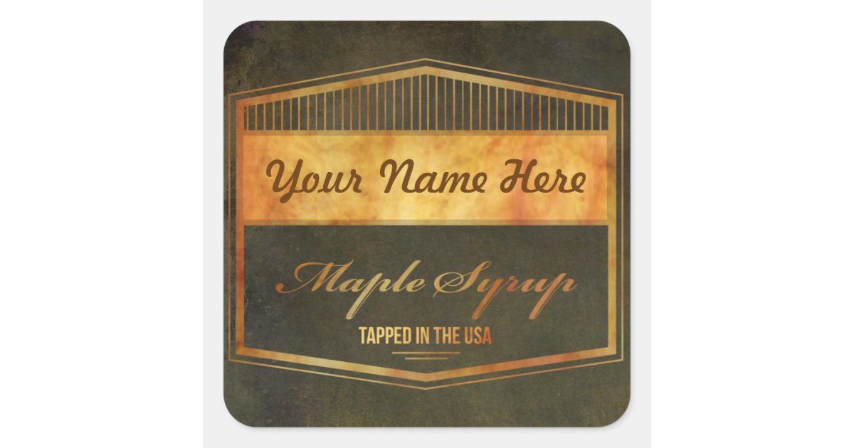 Add Your Own Name Brand Maple Syrup Label Sticker | Zazzle.ca