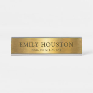 Add Your Own Name Gold Business Professional Desk Name Plate