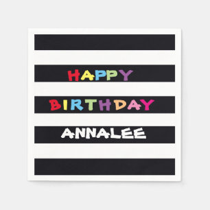 ADD YOUR OWN NAME Happy Birthday Paper Napkins