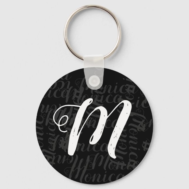 add your own name & initial to create a monogram keychain (Front)