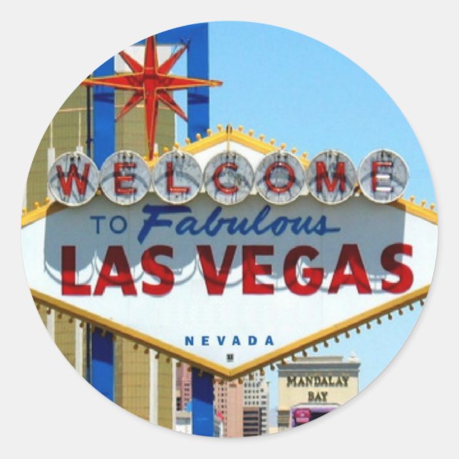 ADD YOUR OWN NAME LAS VEGAS Sticker! Classic Round Sticker (Front)