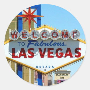 ADD YOUR OWN NAME LAS VEGAS Sticker! Classic Round Sticker