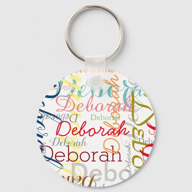 add your own name to create colourful names keychain (Front)