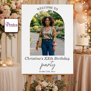 Add Your Own Photo & Age Birthday Party Welcome Poster