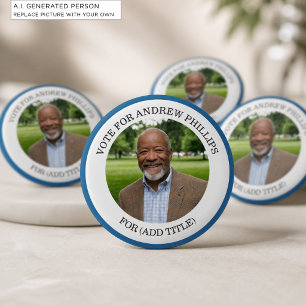 Add Your Own Photo and Election Campaign Title 2 Inch Round Button