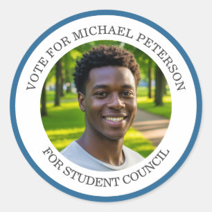 Add Your Own Photo and Election Campaign Title Classic Round Sticker