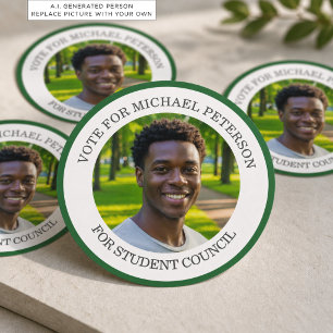 Add Your Own Photo and Election Campaign Title Classic Round Sticker