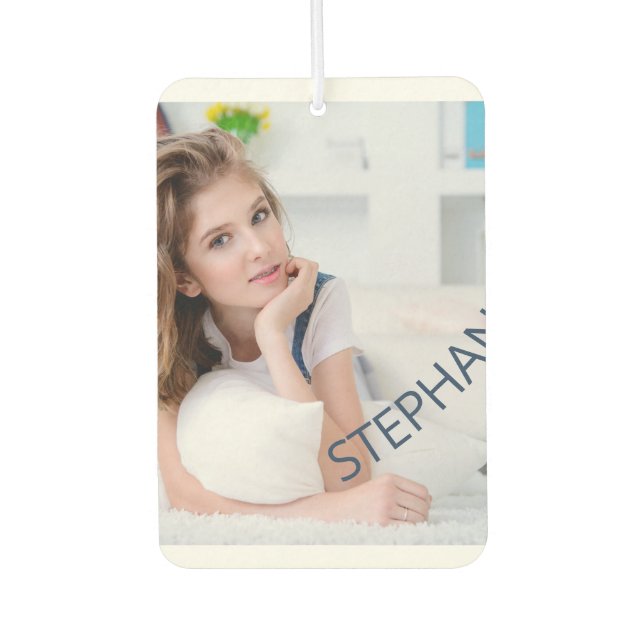 Add your own Photo and Name Custom Heart Shape Air Freshener (Front)