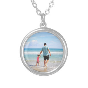 Add Your Own Photo and/or Text Silver Plated Necklace