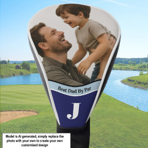 Add your own photo Best Dad blue personalized Golf Head Cover