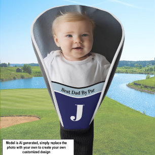 Add your own photo Best Dad template custom Golf Head Cover