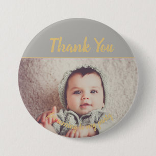 Add Your Own Photo Birthday Thank You 3 Inch Round Button