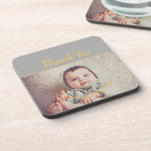 Add Your Own Photo Birthday Thank You Coaster