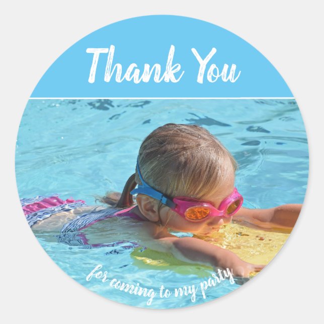 Add Your Own Photo Birthday Thank You Stickers (Front)