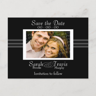 Add your own photo - Black Announcement Postcard