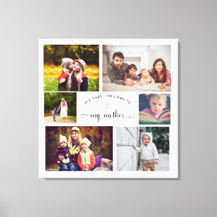 Add your own Photo Collage Mother Best Mom Quote Canvas Print