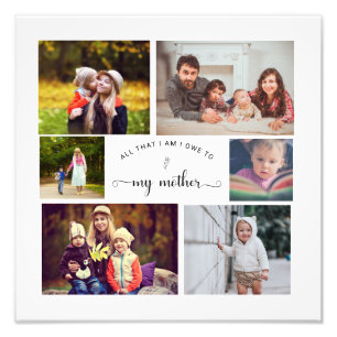 Add your own Photo Collage Mother Best Mom Quote Print