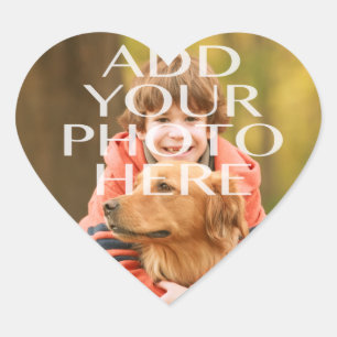 Add Your Own Photo Custom Personalized Heart Sticker