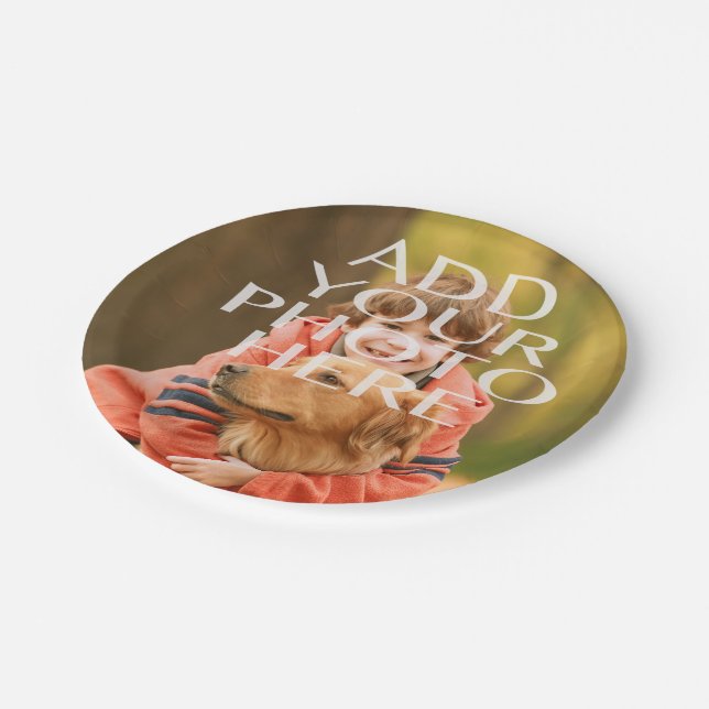Add Your Own Photo Custom Personalized Paper Plate (Angled)