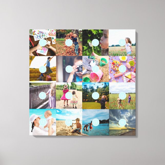 Add your own Photo Customizable 16 images Canvas (Front)