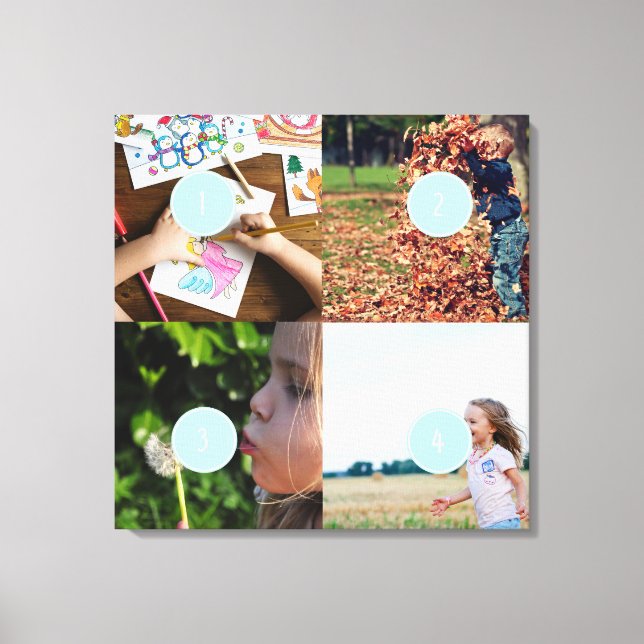 Add your own Photo Customizable 4 images Canvas Print (Front)