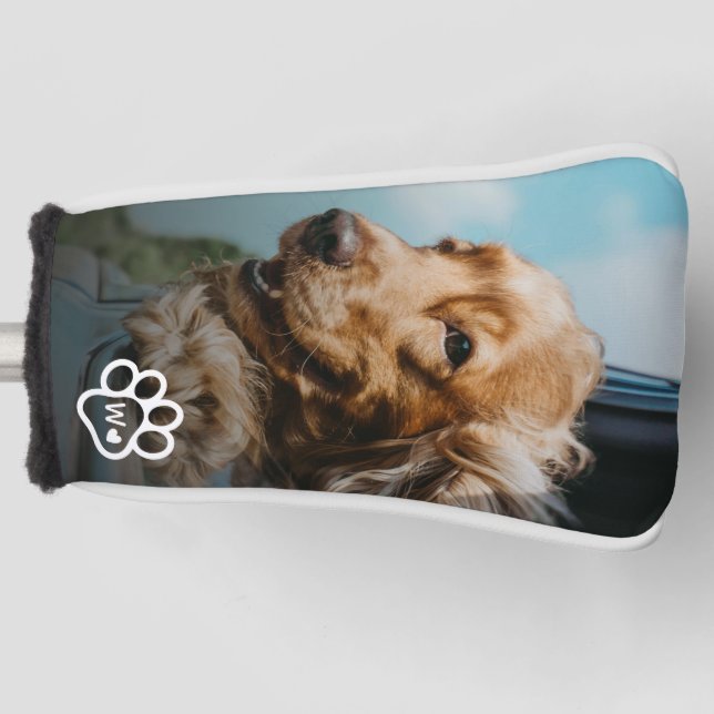 Add Your Own Photo Dog Pets Monogram Golf Head Cover (Front)