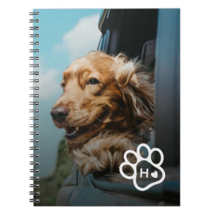 Add Your Own Photo Dog Pets Monogram Notebook