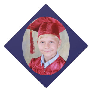 Add your own photo graduation - blue graduation cap topper