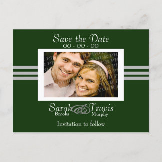 Add your own photo - Green Announcement Postcard