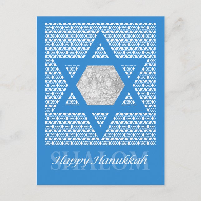 ADD YOUR OWN PHOTO - Hanukkah - Star of David Holiday Postcard (Front)