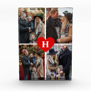 Add Your Own Photo Heart Monogrammed Photo Block