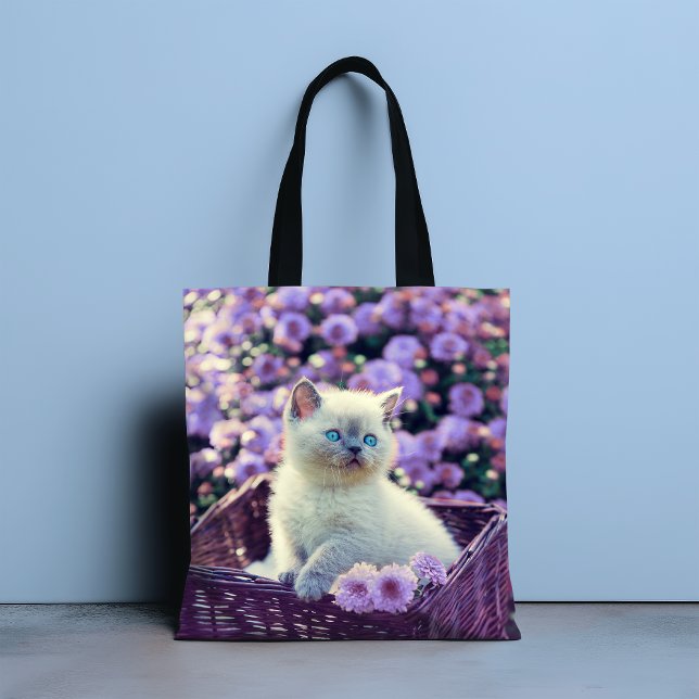 Add Your Own Photo Kitten Cat Pet Tote Bag (Creator Uploaded)