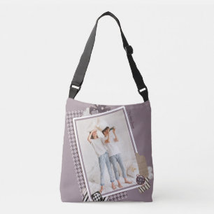 Add Your Own Photo Modern Girly Personalized Name Crossbody Bag