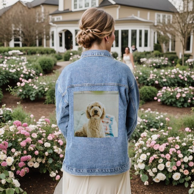 Add your own photo or artwork Personalized Denim Jacket (Wedding Back)