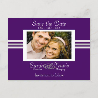 Add your own photo - Purple Announcement Postcard