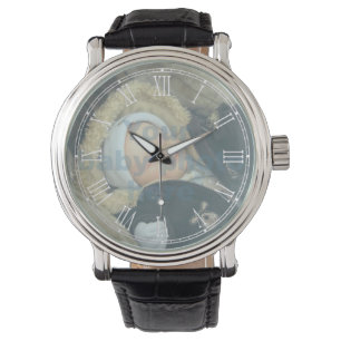 Add your own photo Roman numeral face white watch
