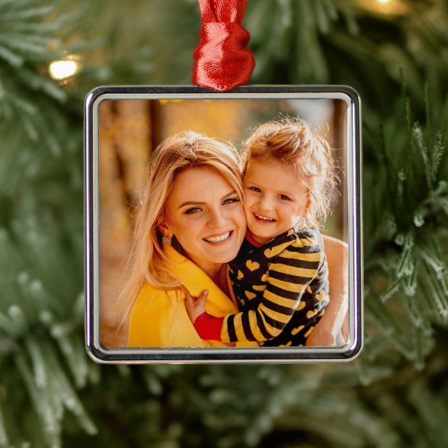 Add Your Own Photo Template Metal Ornament (Tree)