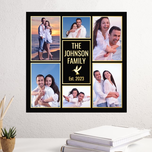 Add Your Own Photos 6 Family Photo Collage Foil Prints (In Situ (Desk 3))