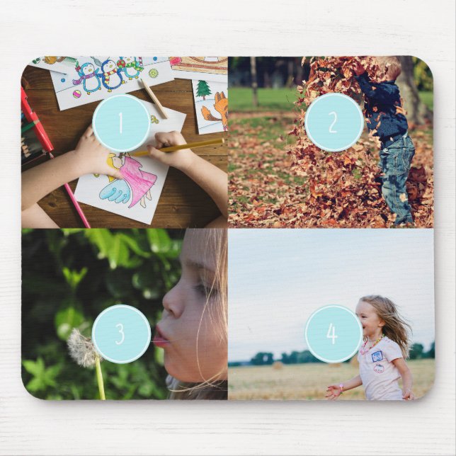 Add Your Own Photos Customisable 4 image mouse pad (Front)