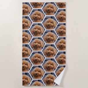 Add Your Own Photos Hexagon Collage Custom  Beach Towel