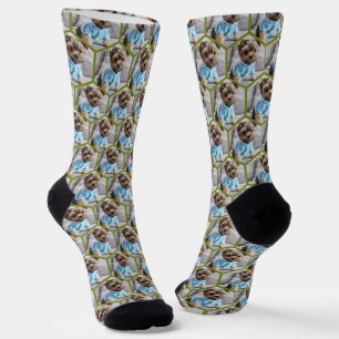 Add Your Own Photos Hexagon Collage Custom Socks