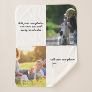 Add your own photos, text and  background throw pi