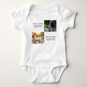 Add your own photos, text and background throw pi baby bodysuit