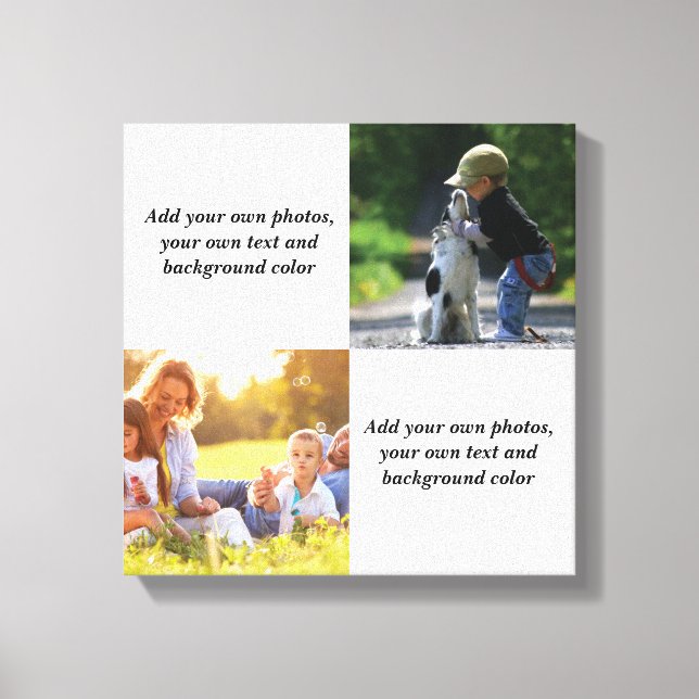 Add your own photos, text and  background throw pi canvas print (Front)