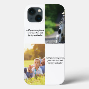 Add your own photos, text and  background throw pi iPhone 13 case