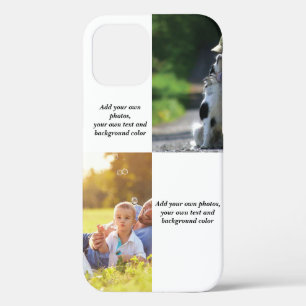 Add your own photos, text and background throw pi iPhone 12 case